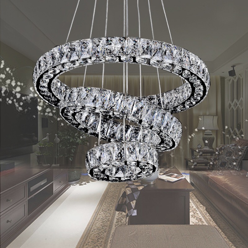 European three-ring advanced crystal chandelier