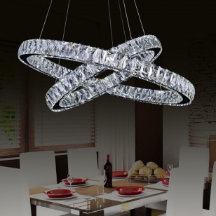 European style double ring crystal chandelier