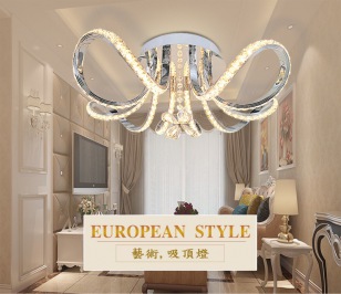 Five-head crystal ceiling light